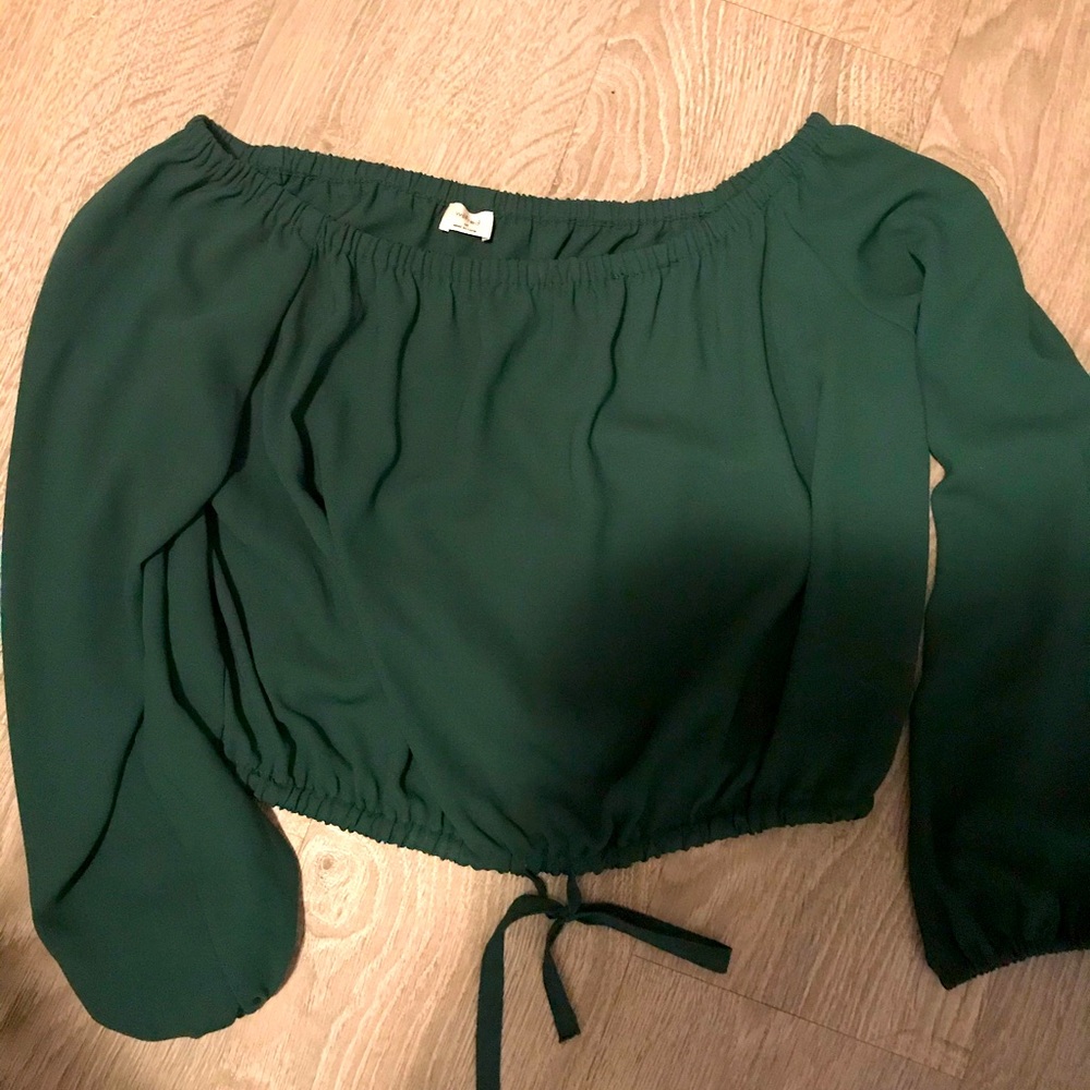Wilfred forest green crop blouse